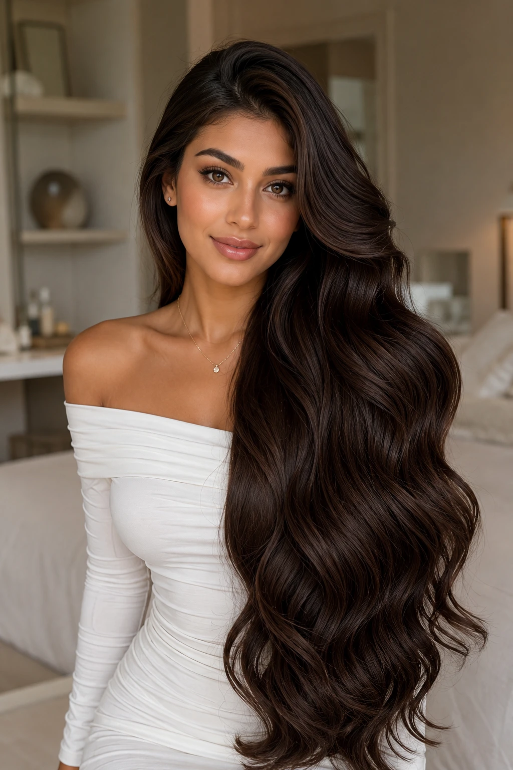 Deep Side Swept Waves with Glossy Finish