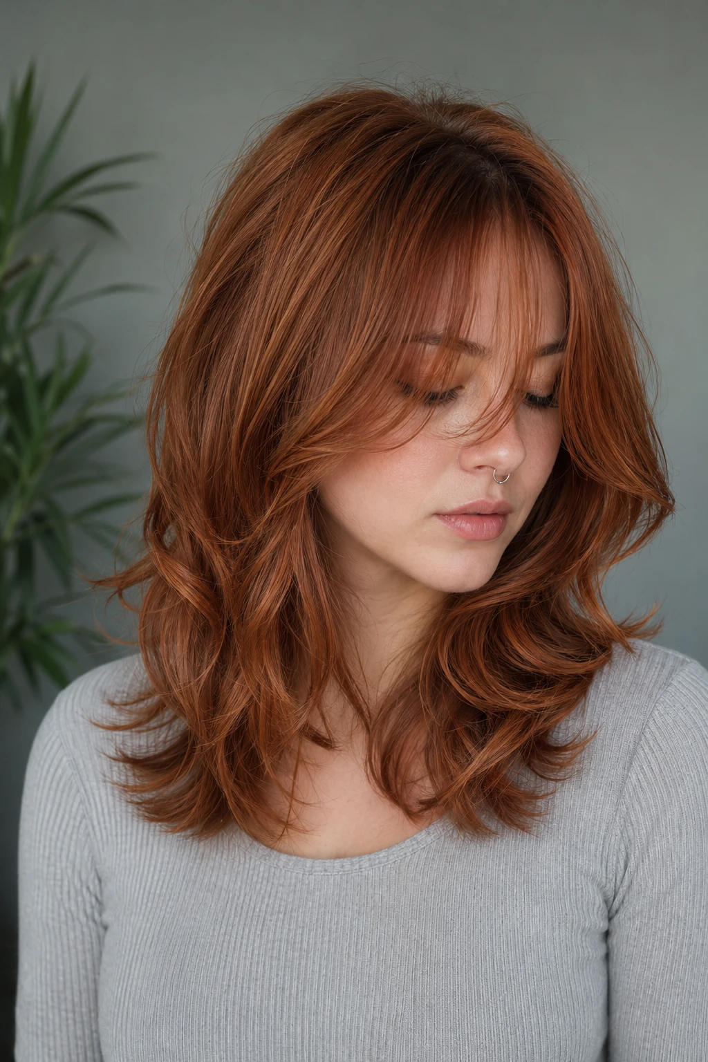 Copper Flipped Layers with Wispy Fringe