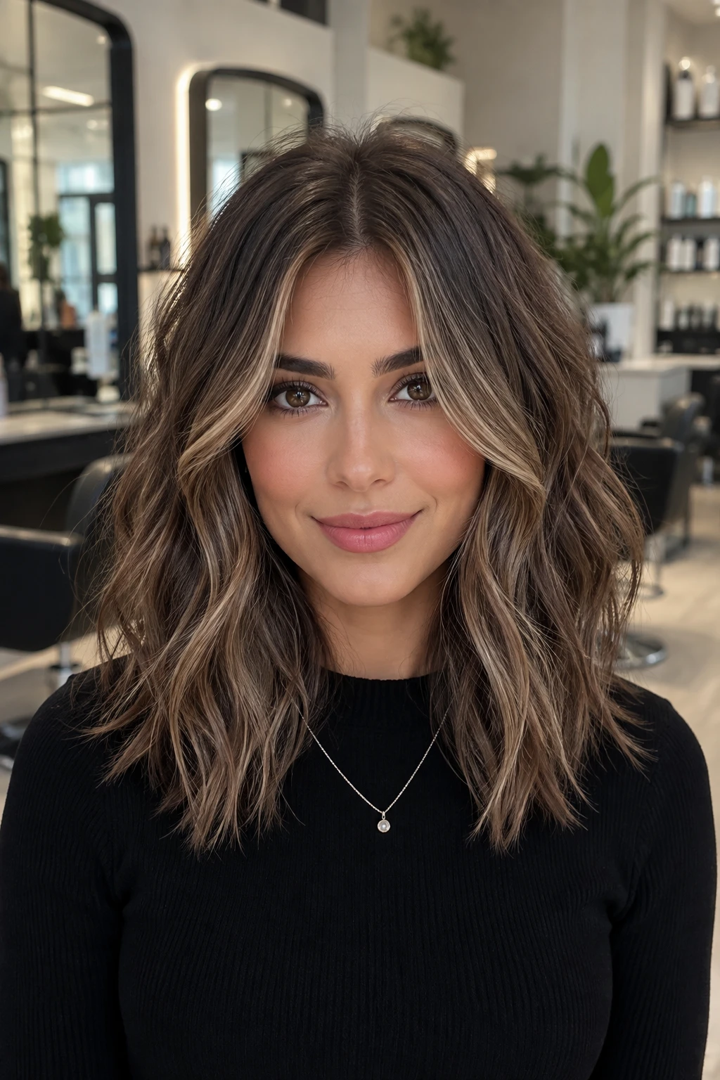 Sunkissed Balayage Waves with Face Framing Highlights