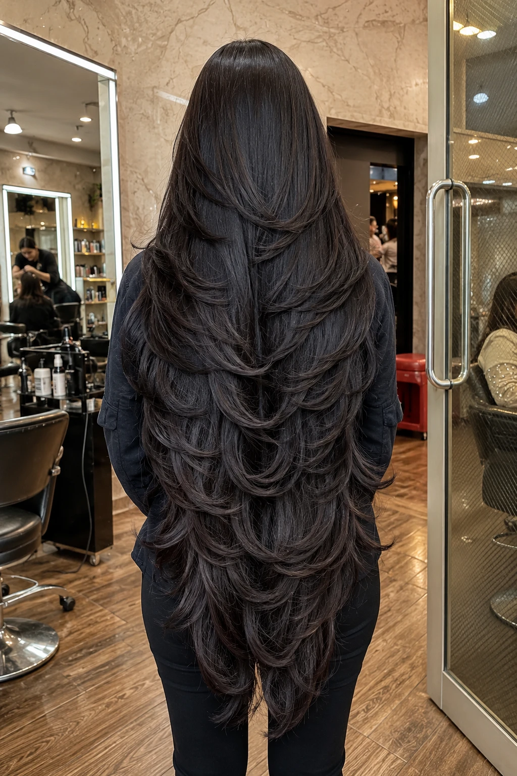 Salon-Fresh Deep Layered Waterfall Cut