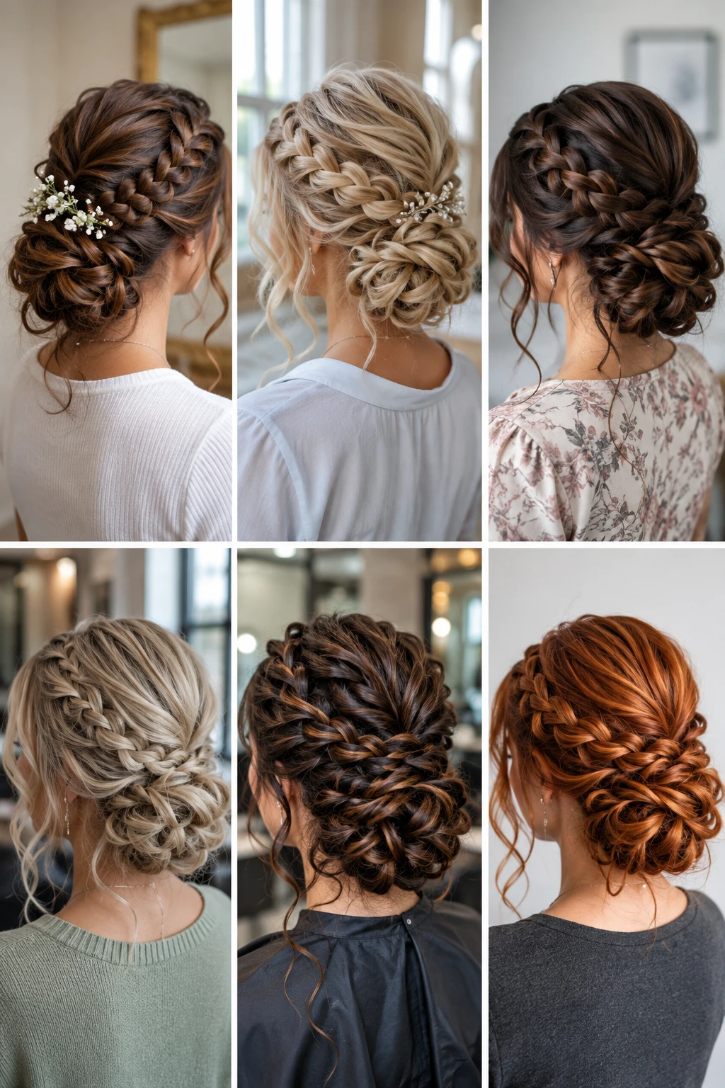 Braided Updo Collection Across Hair Colors