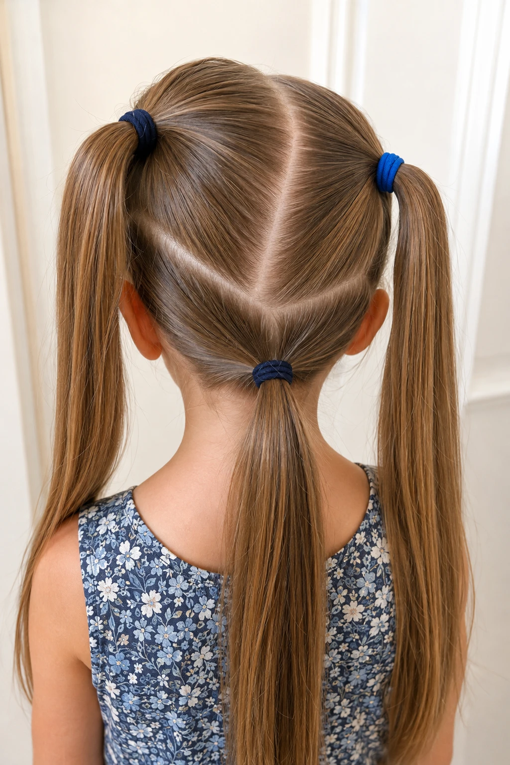 Triple Ponytail Combo with Sleek Part
