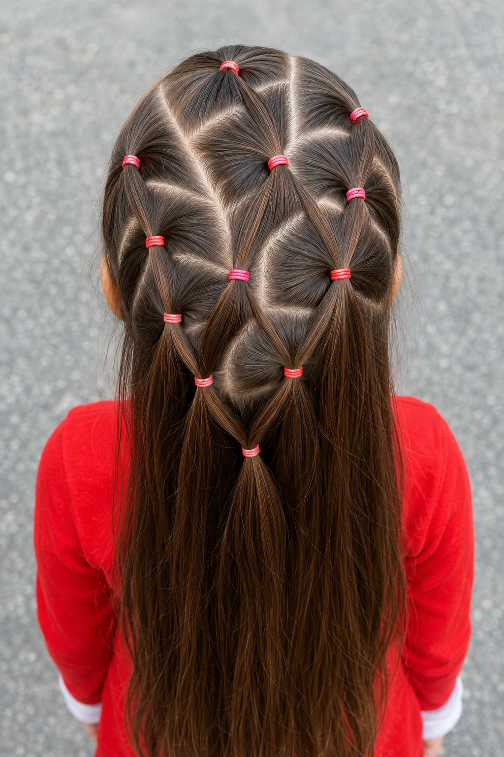 Diamond Pattern Bubble Elastics Half-Down Style