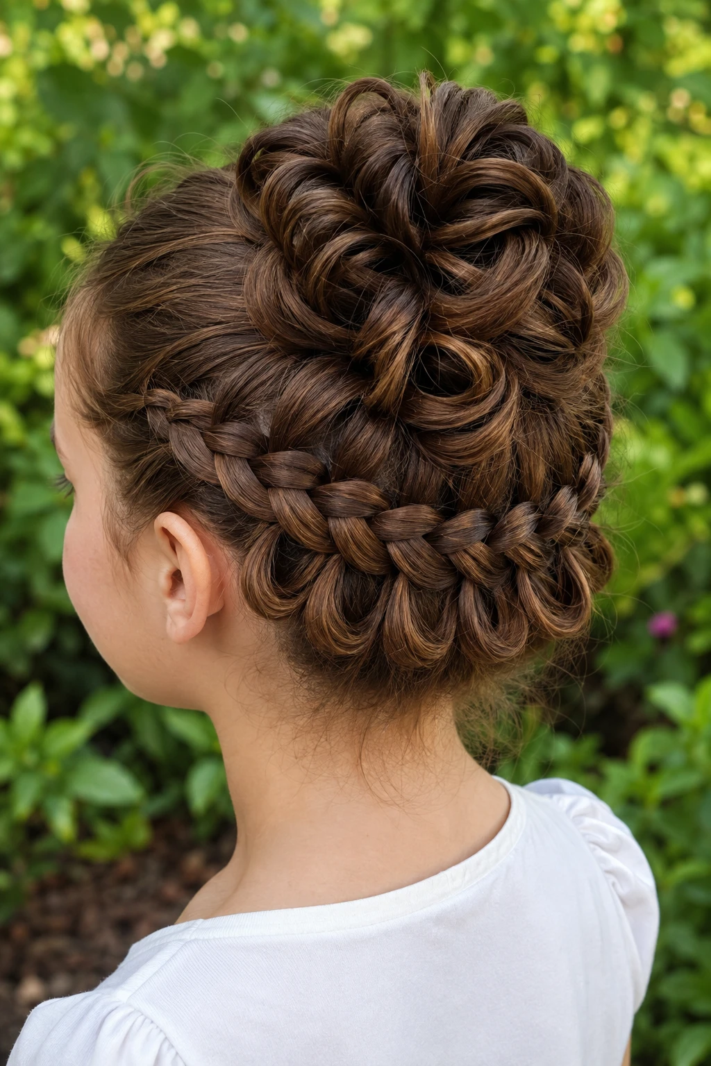 Braided Rose Bun Updo