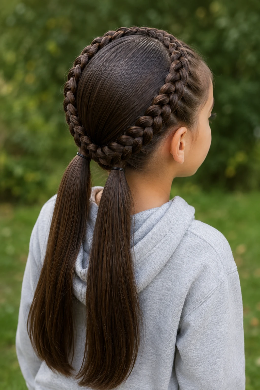 Braided Halo Ponytails