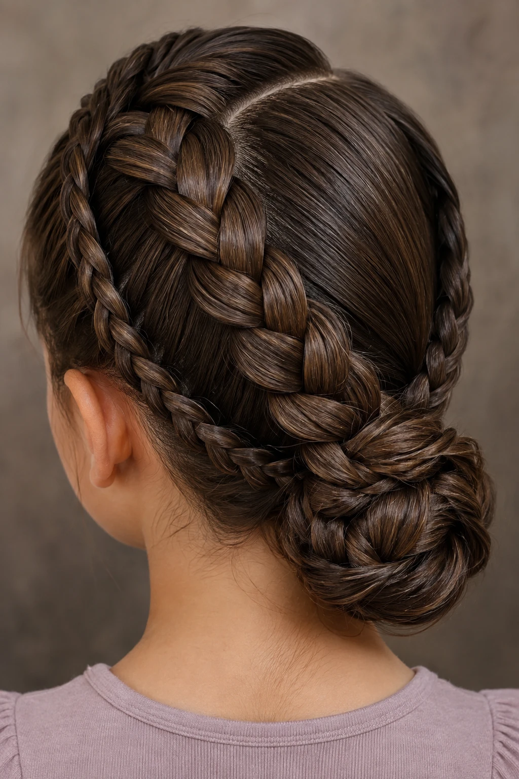 Dutch Braid Side Bun Updo