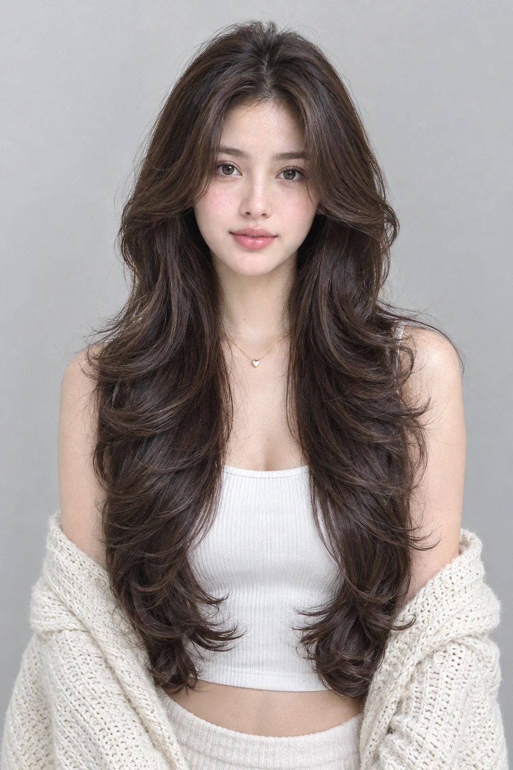 Voluminous Feathered Layers with Face Framing