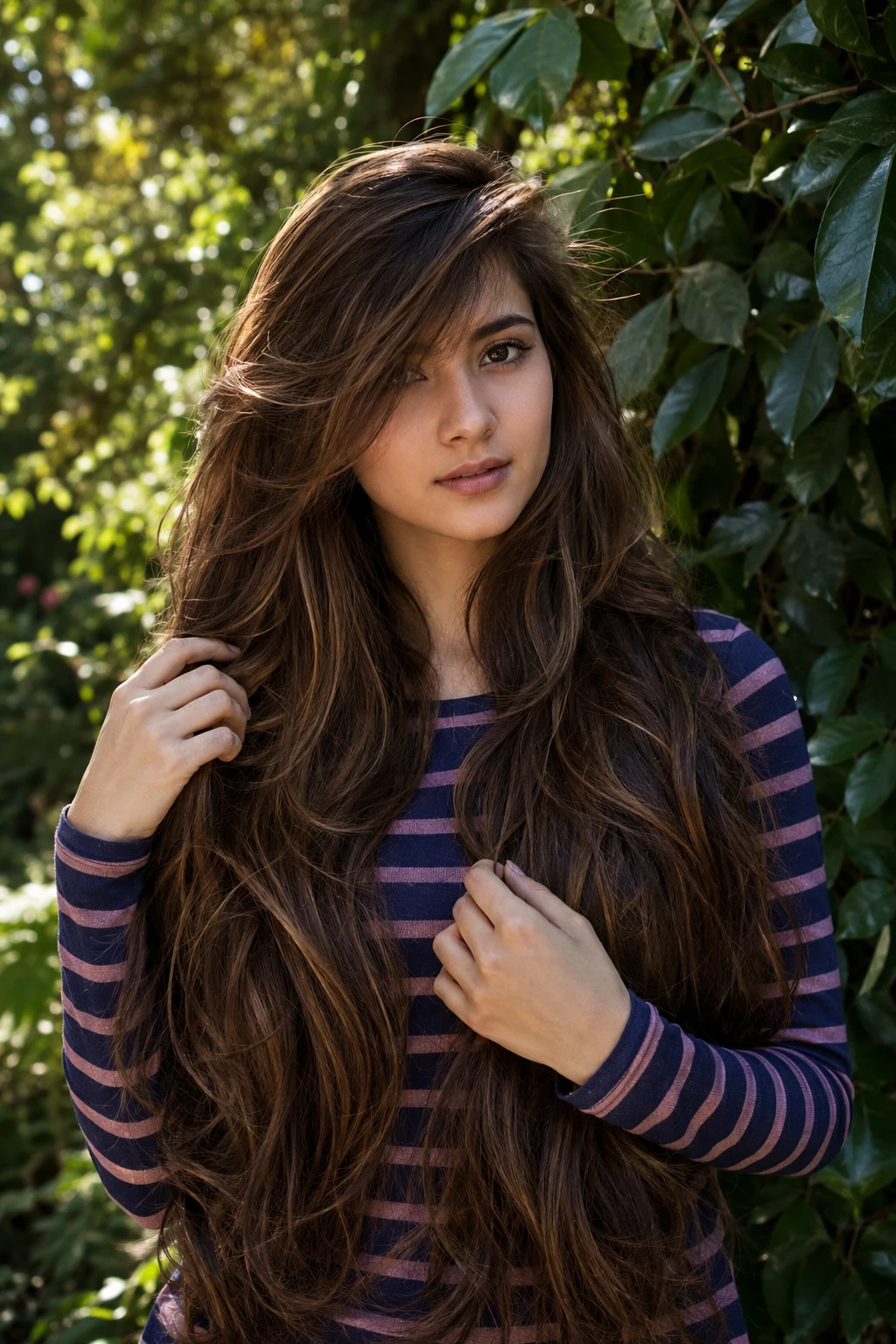 Extra Long Layers with Sun-Kissed Highlights