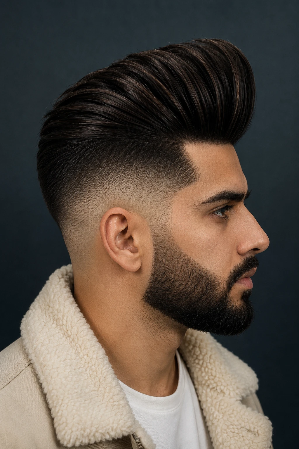 Tall Pompadour with Drop Fade