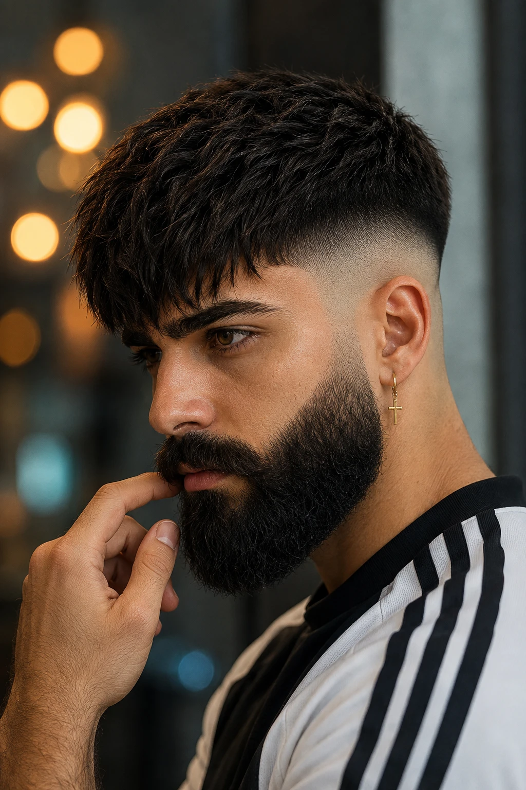 French Crop with Textured Fringe and High Fade