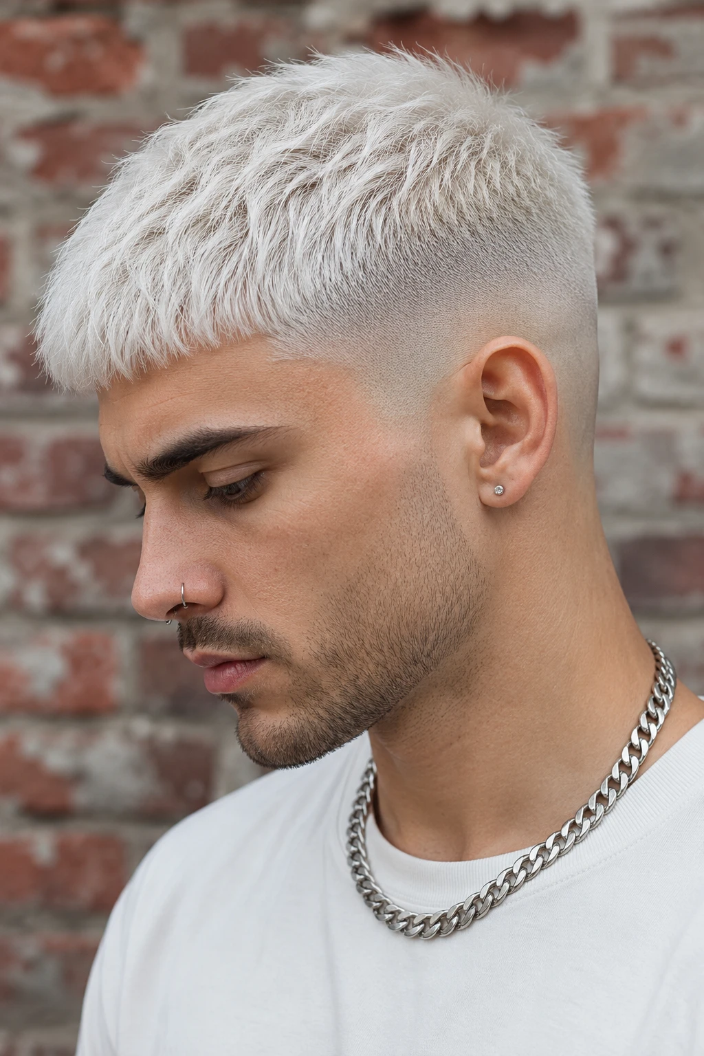 Platinum Textured Crop with High Fade