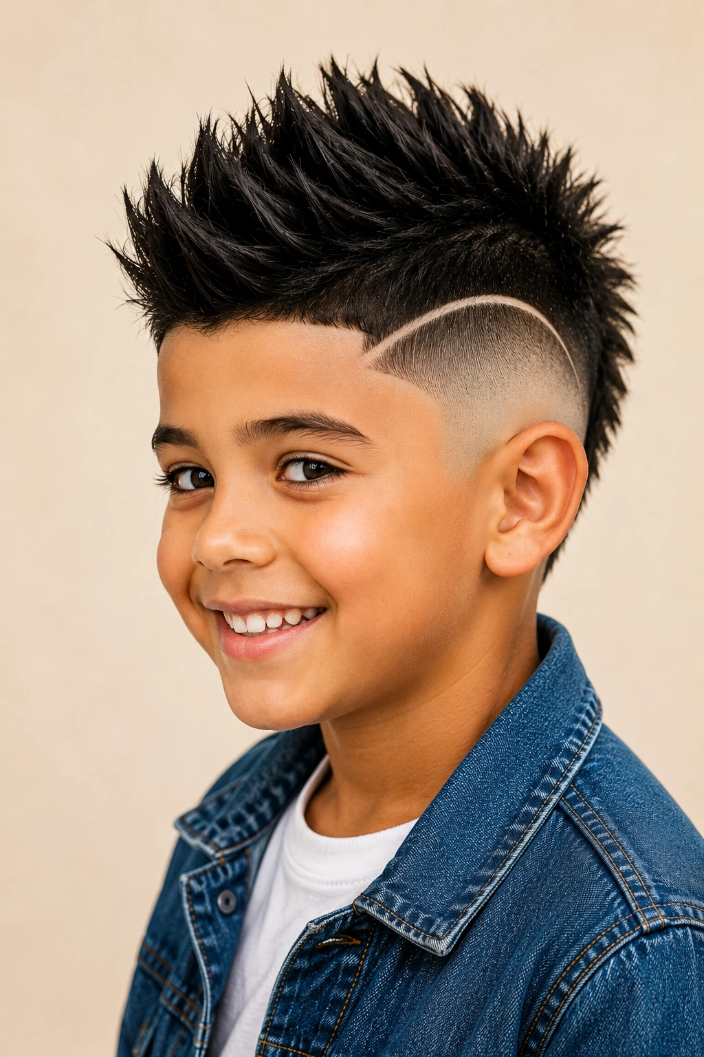 Spiky Fade with Design Line