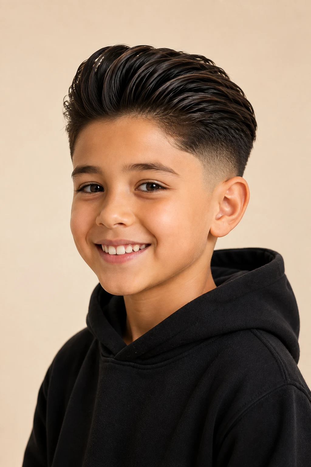 Slicked Back Pompadour Fade