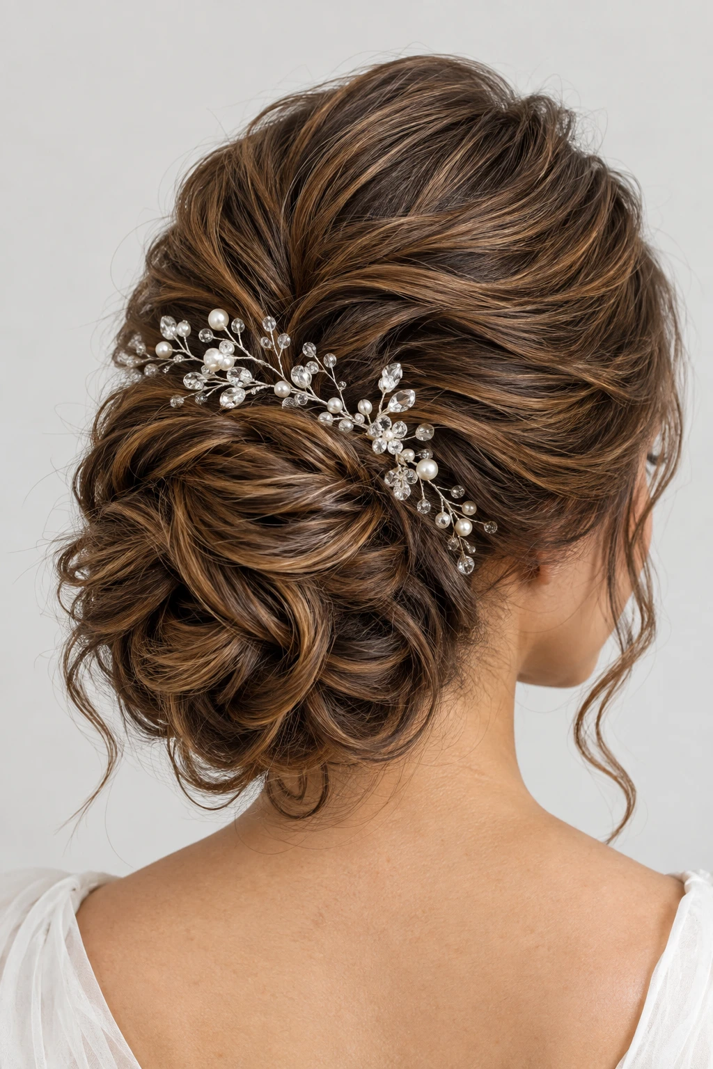 Pearl Vine Textured Low Bun