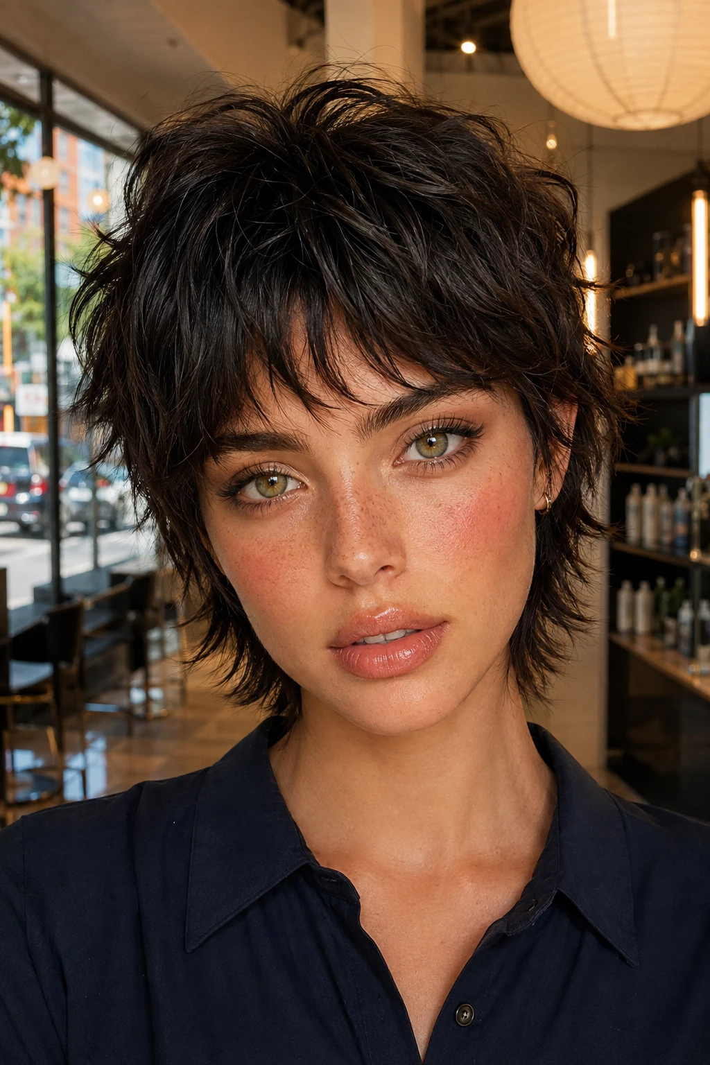 Short Textured Wolf Cut Mullet