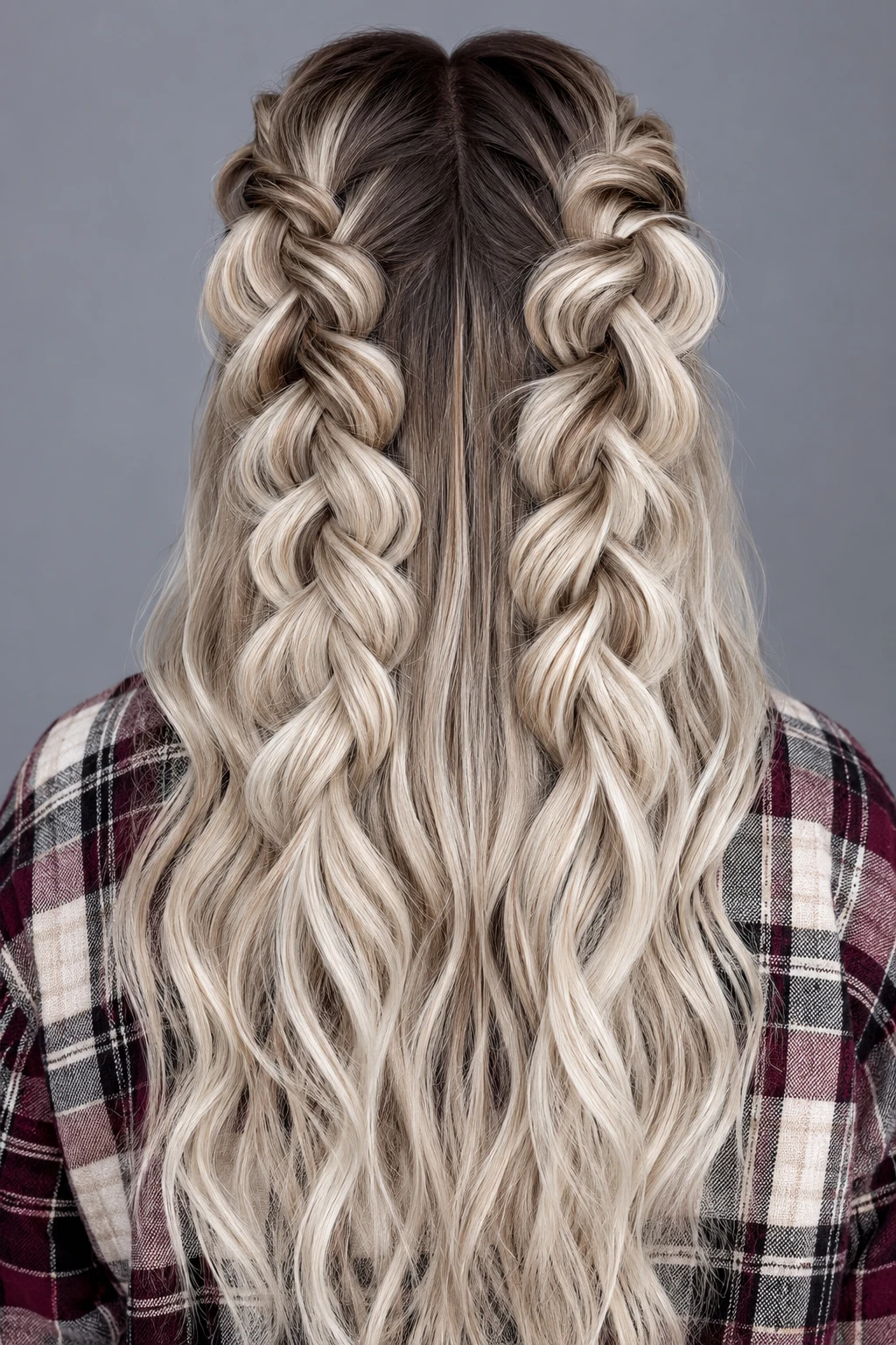 Double Dutch Braids with Beachy Waves