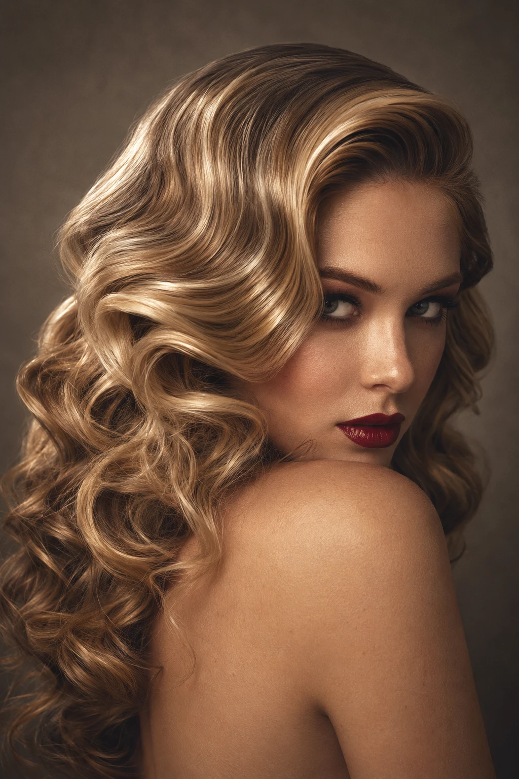 Golden Cascading Curls with Deep Side Sweep