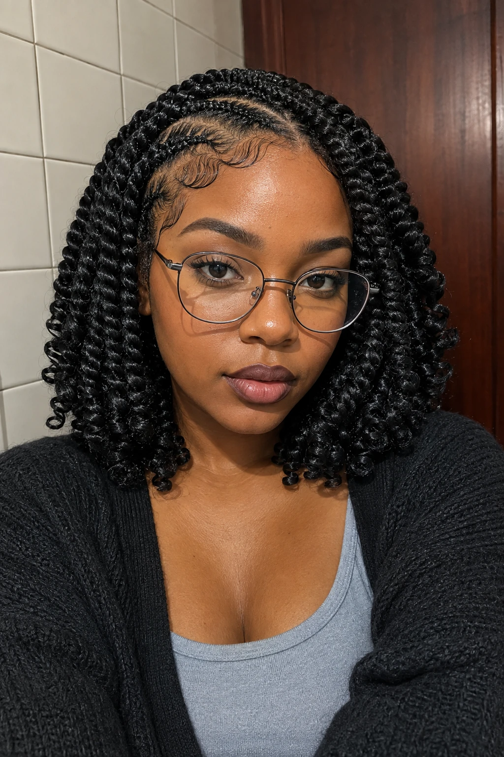 Curly Crochet Braids with Lace-Front Styling