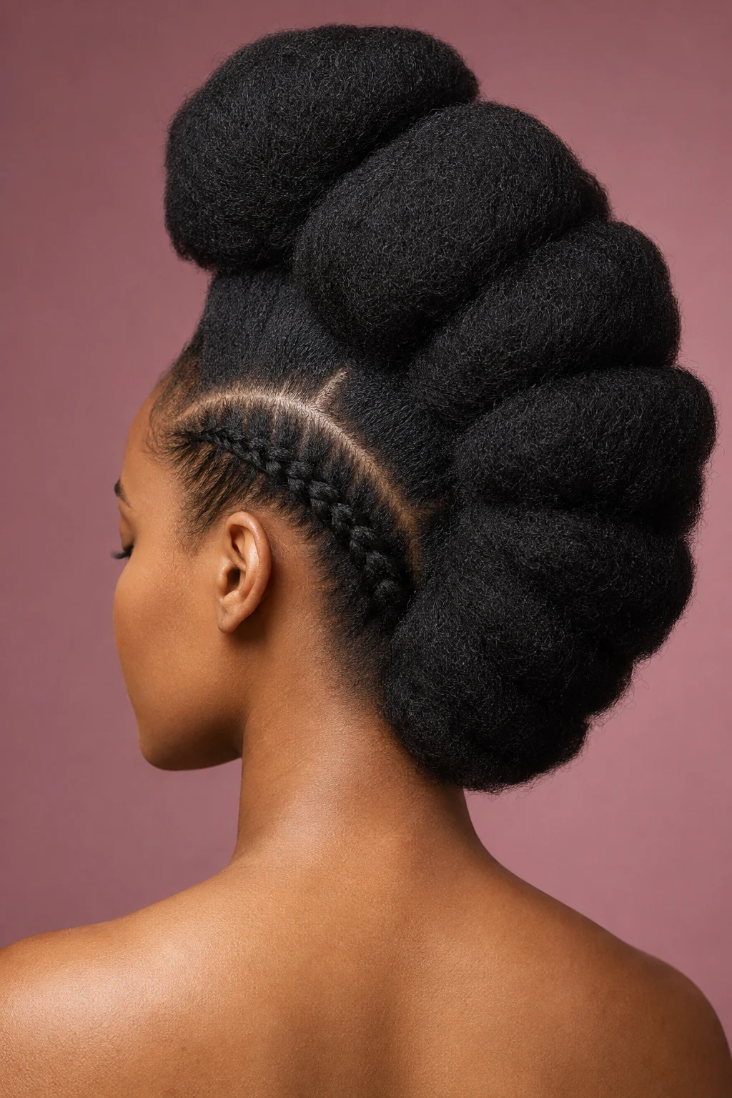 Bantu Knot Mohawk Updo