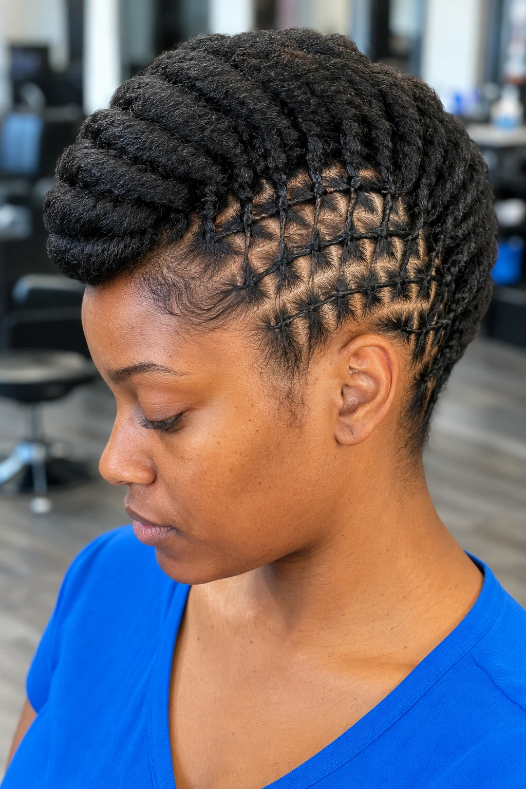 Diamond Pattern Flat Twist Updo