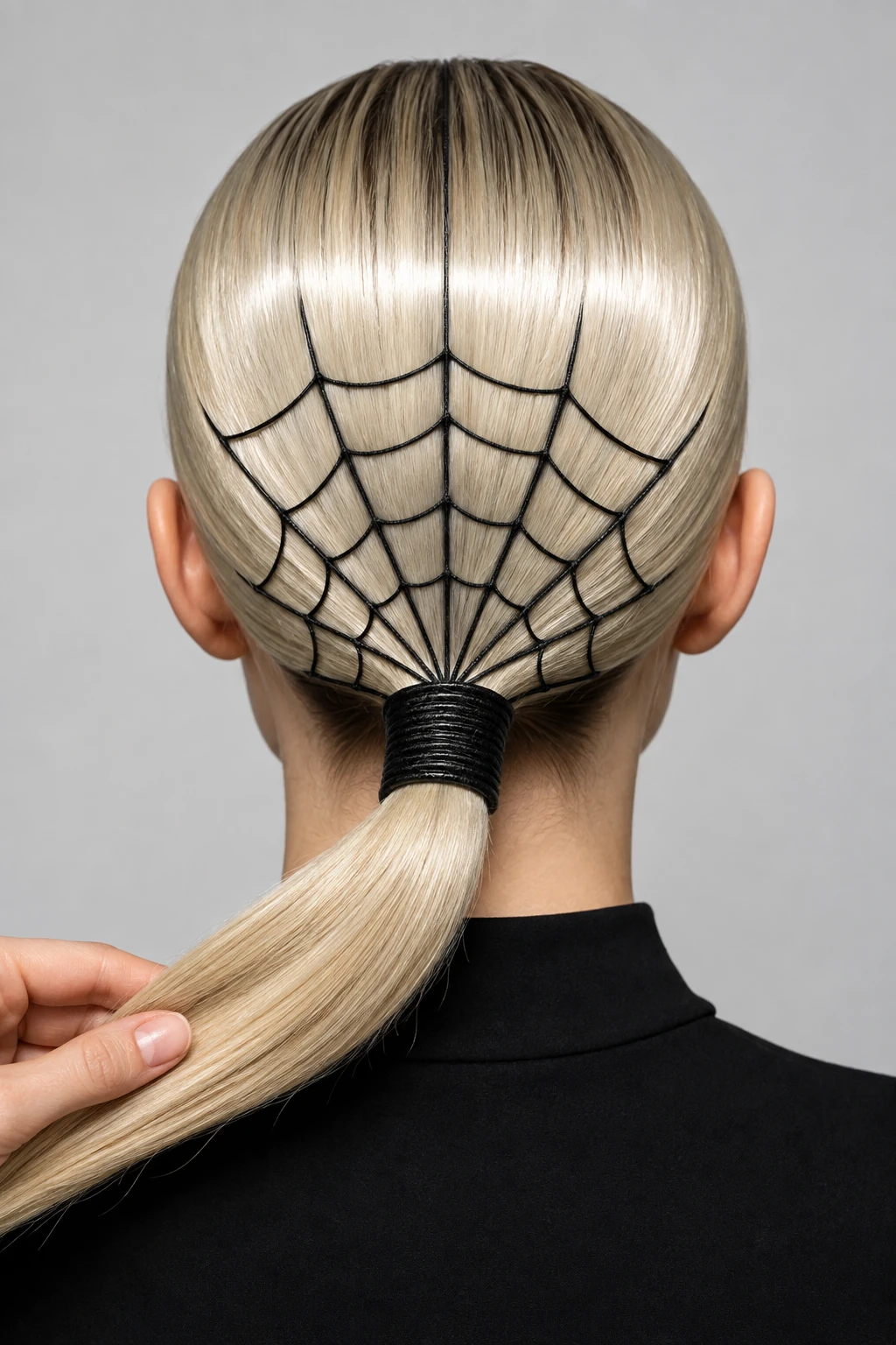 Spiderweb Painted Sleek Ponytail