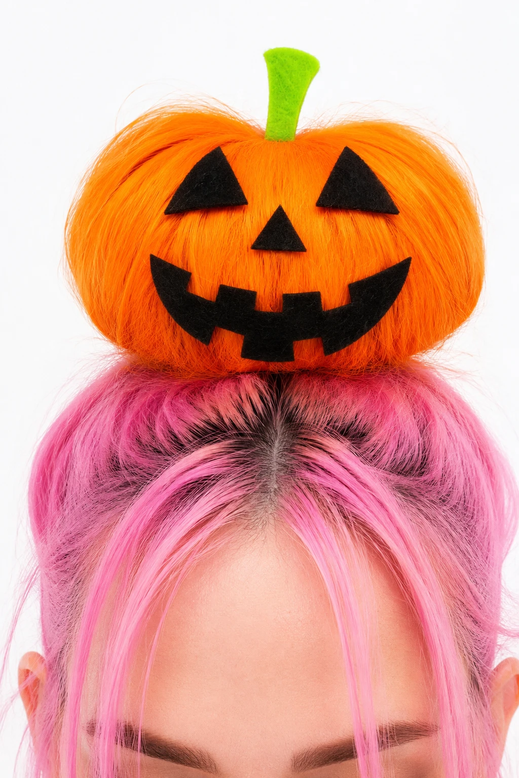 Jack-o'-Lantern Pumpkin Bun Hairstyle