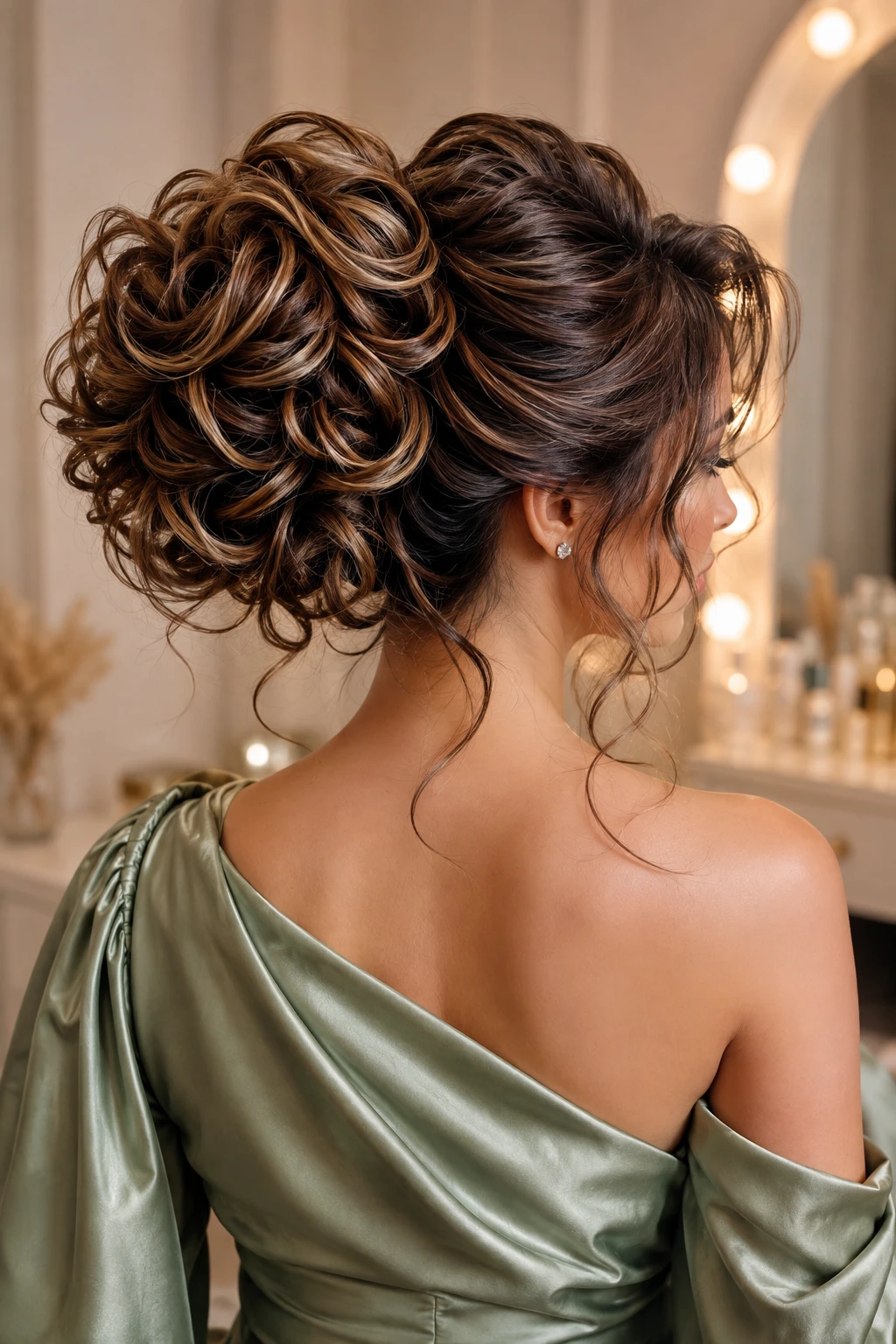 High Voluminous Curly Bun