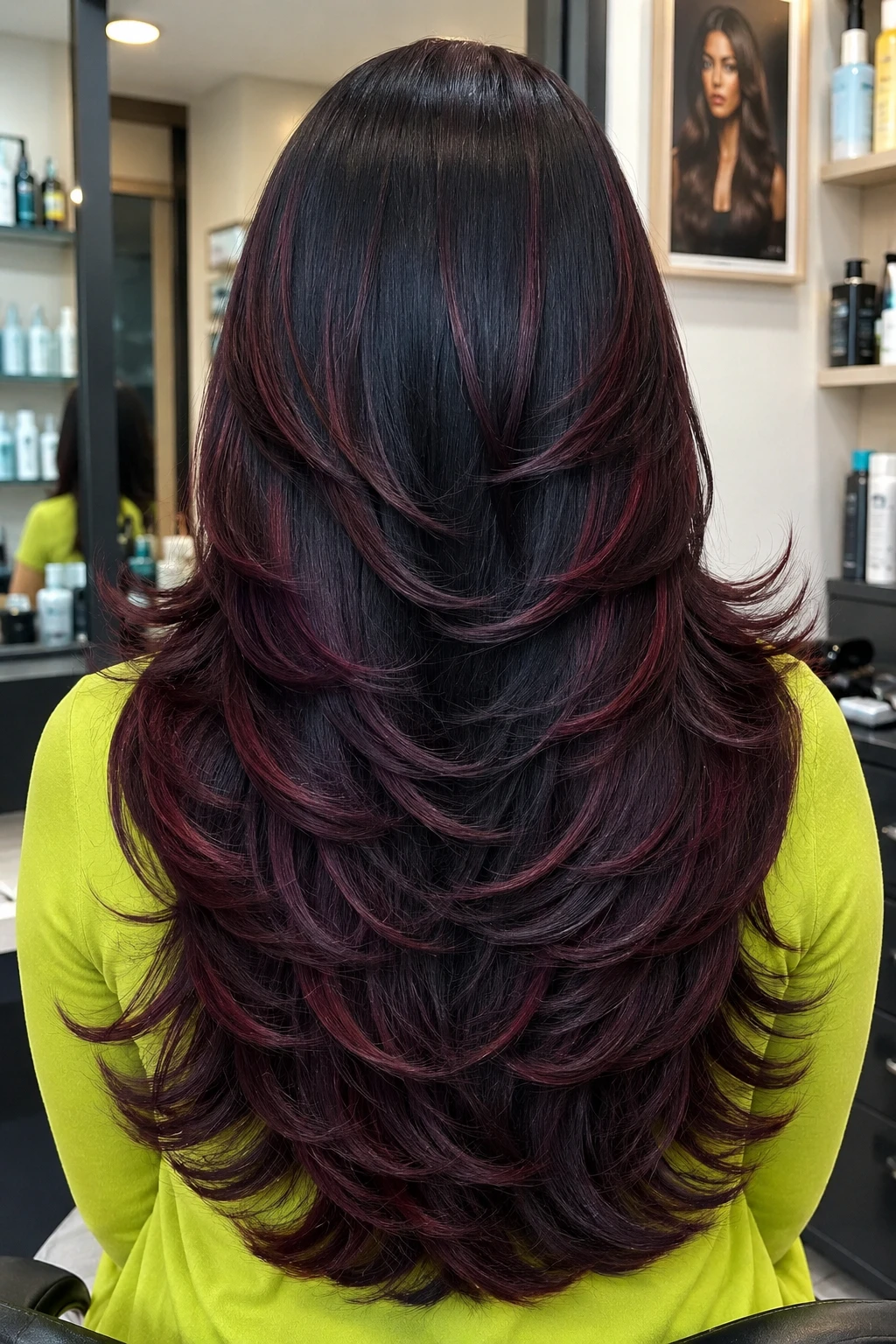 Black Cherry Layered Hair