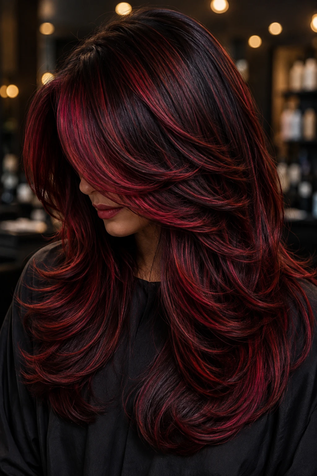 Black Cherry Layered Waves