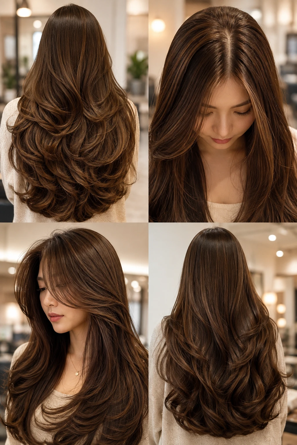 Chestnut Brown Layered Hair Collection
