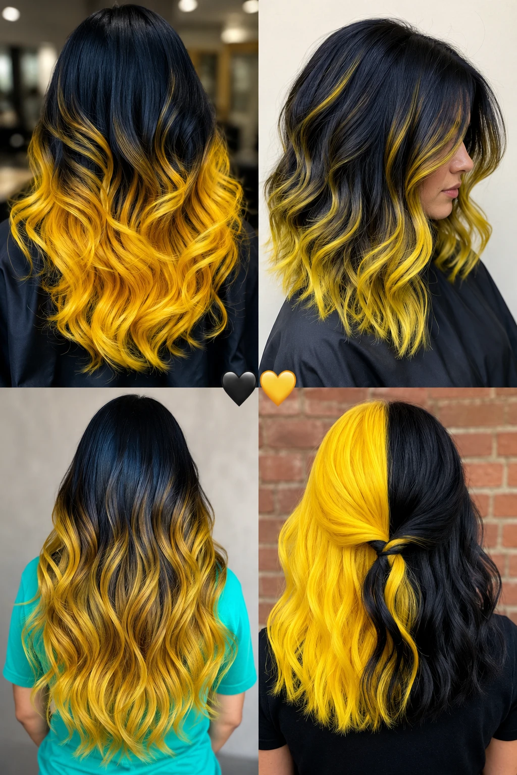 Black and Electric Yellow Hair
