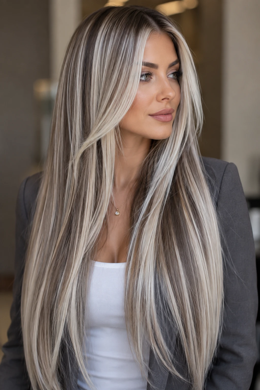Ash Blonde Money Piece Balayage