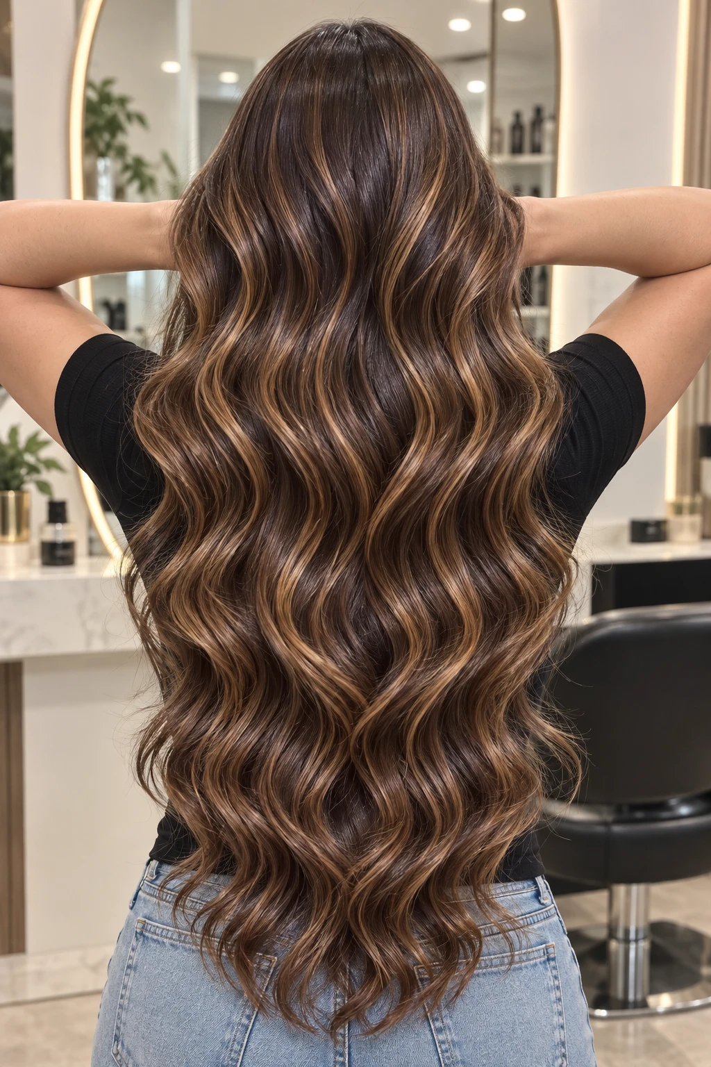 Chocolate Caramel Balayage Waves