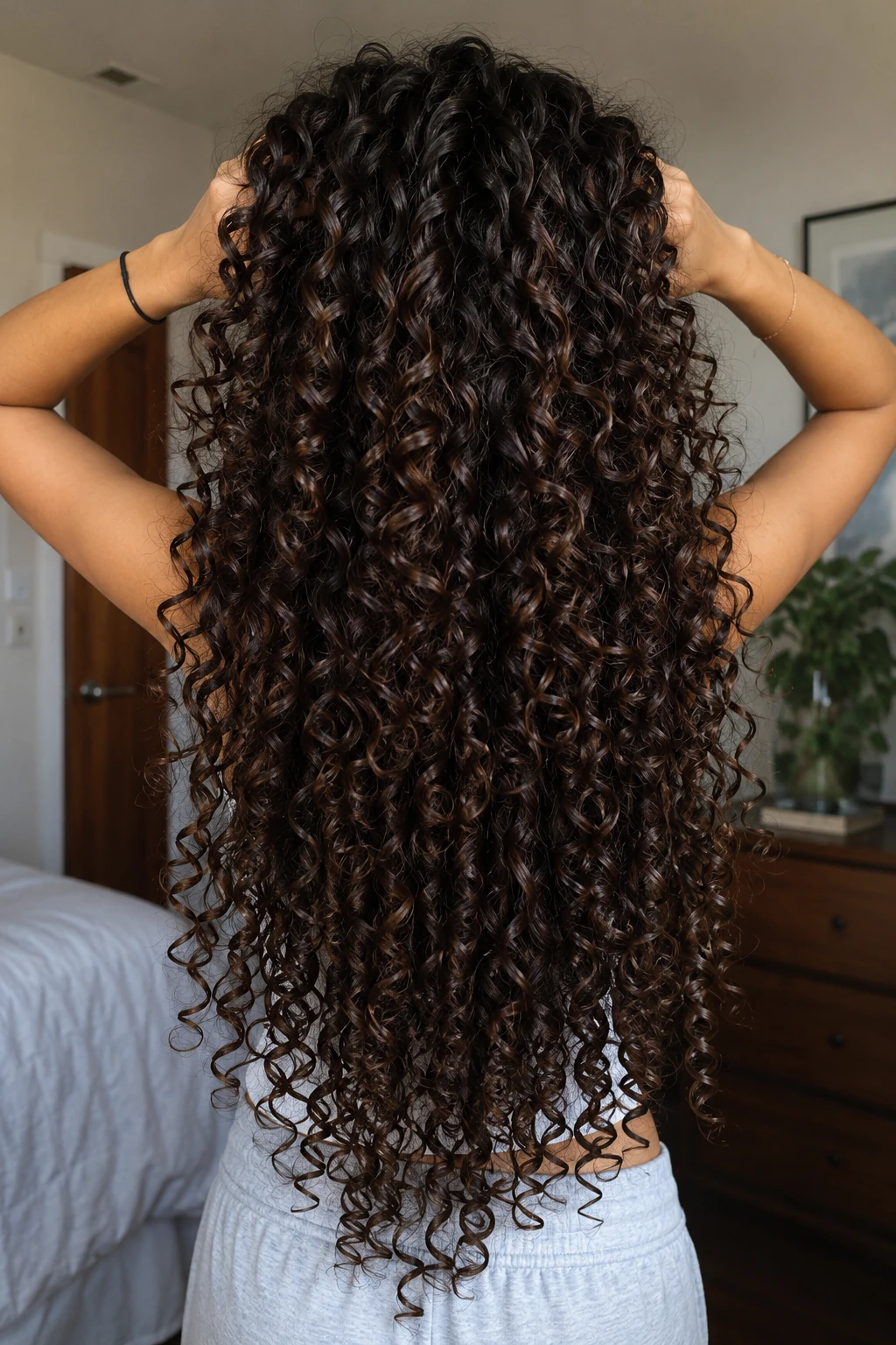 Natural Voluminous Spiral Curls, Worn Down
