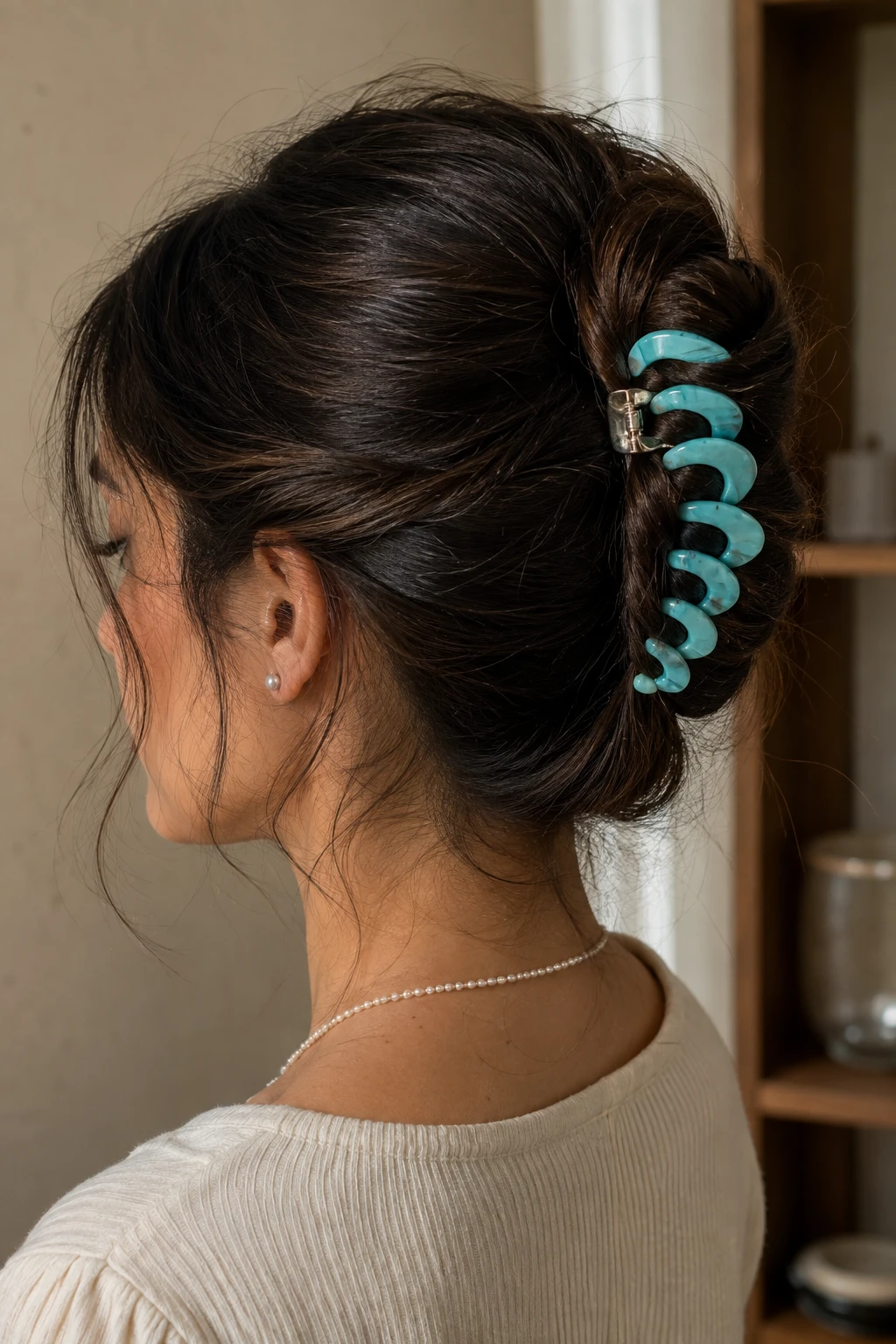 Turquoise Wave French Twist Claw Clip
