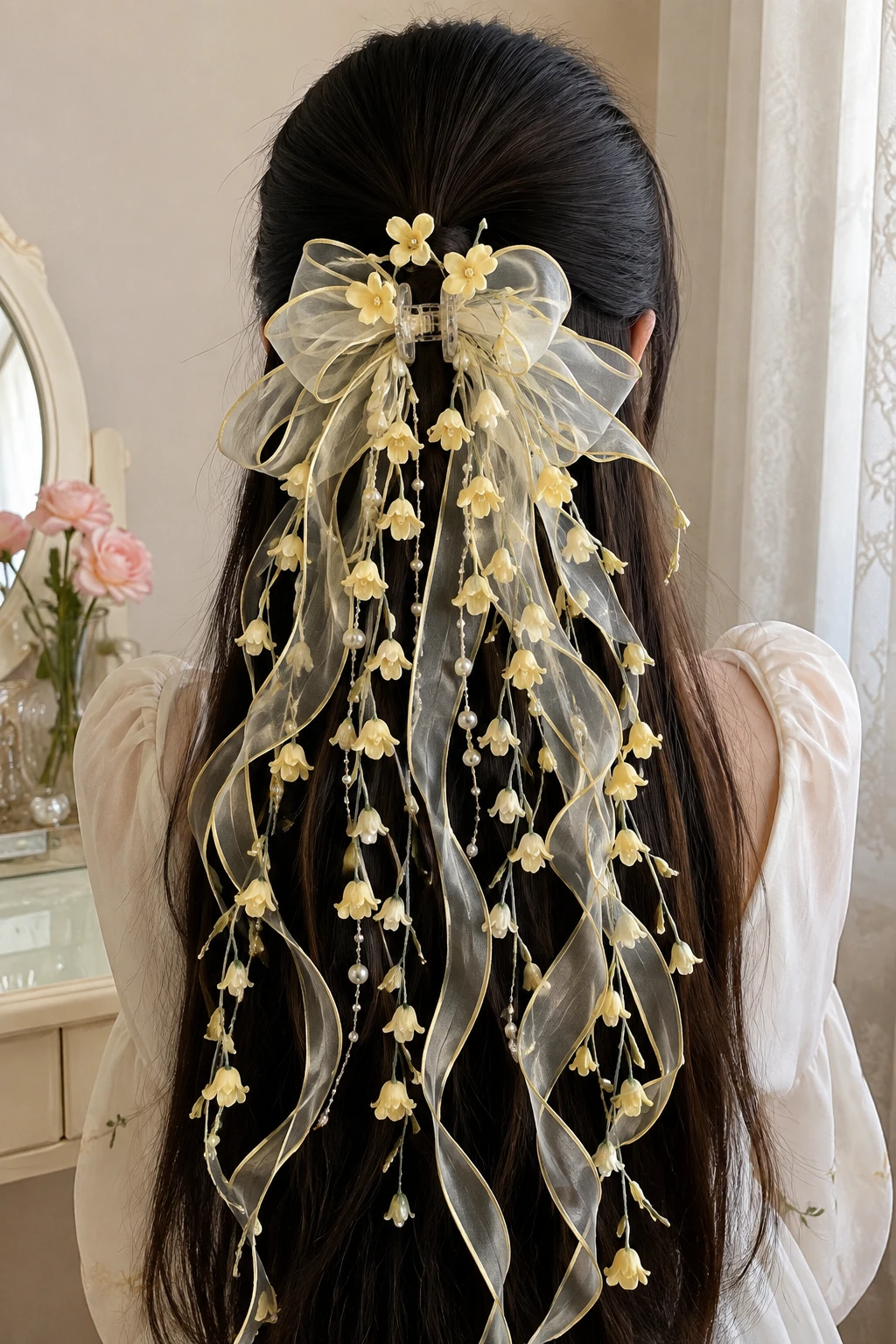 Lily-of-the-Valley Cascade Claw Clip