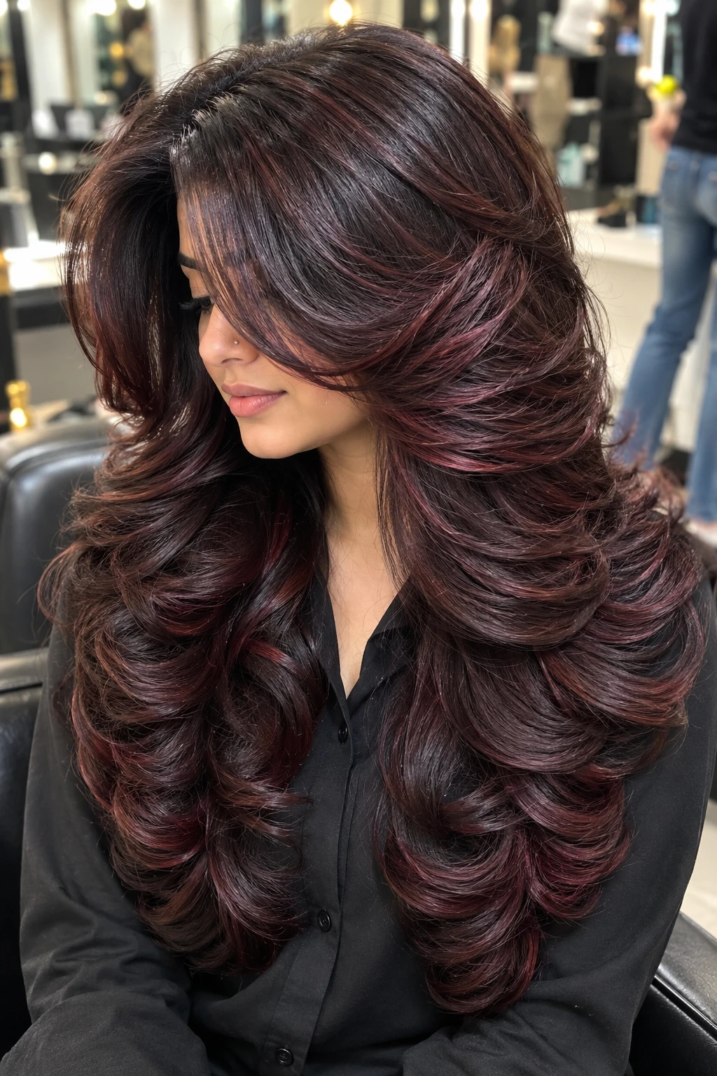 Mahogany Red Wolf Cut with Voluminous Curls
