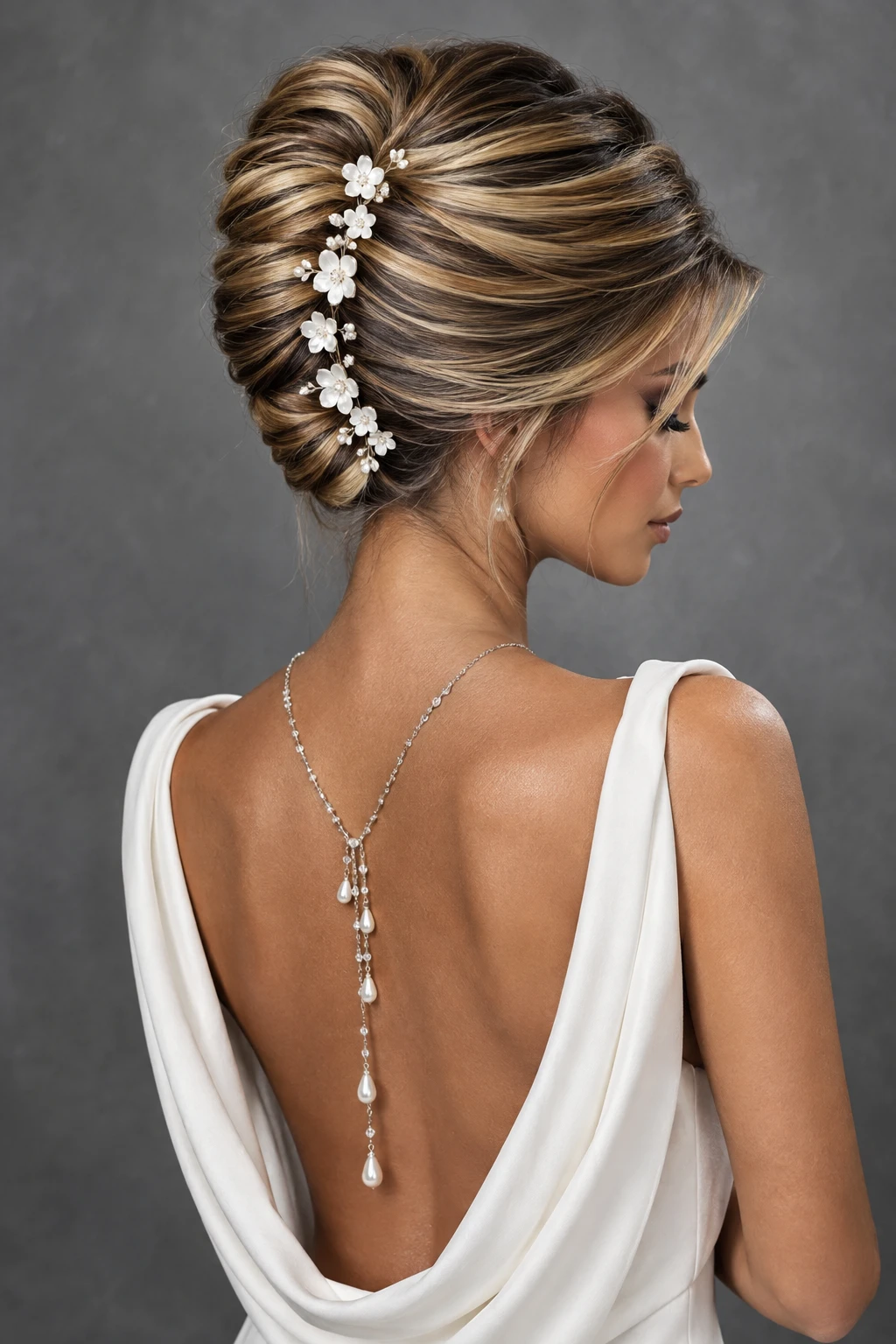 Floral French Twist Updo