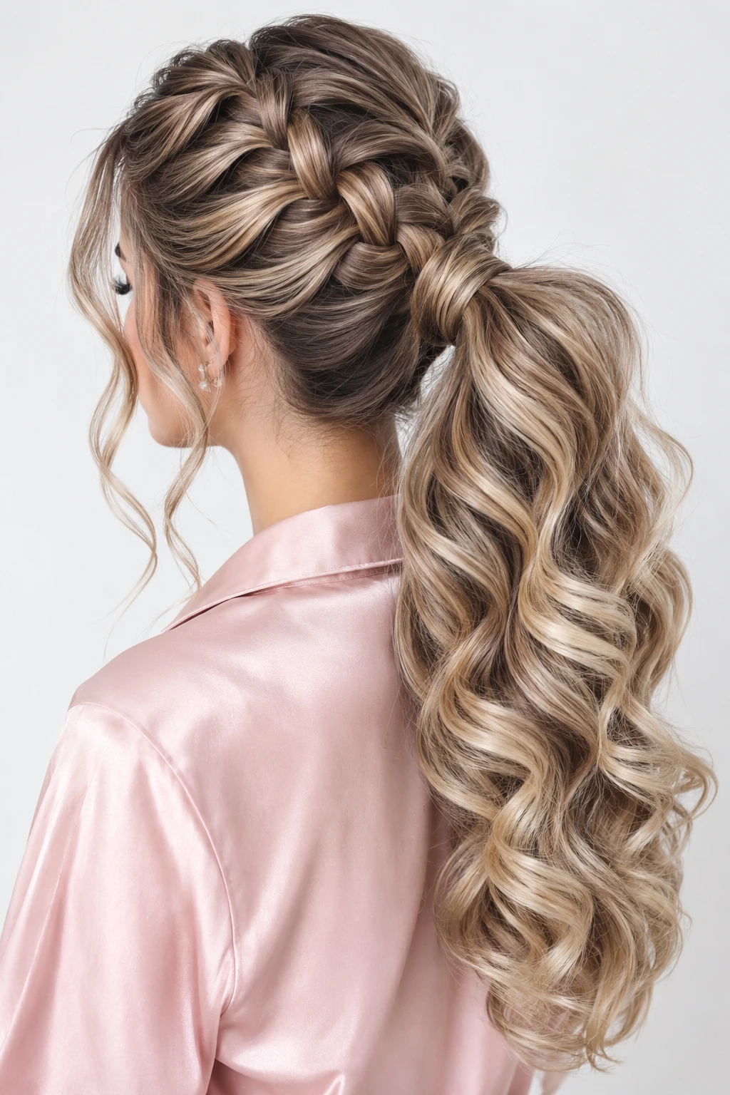 Braided Ponytail with Curly Ends