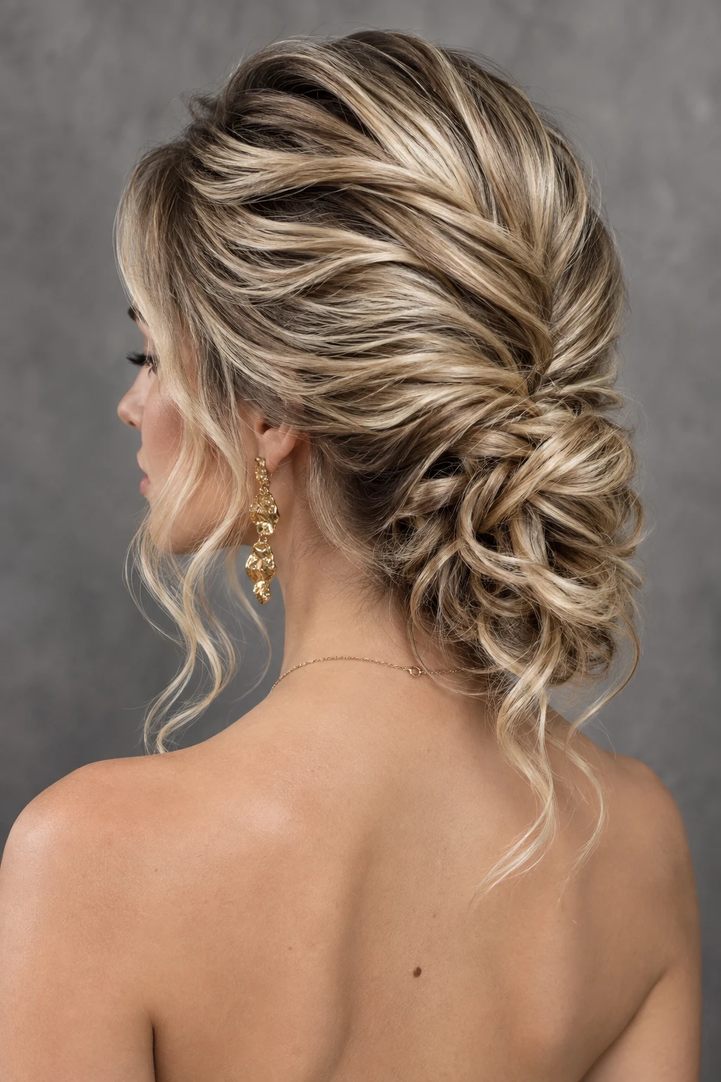 Textured Fishtail Low Bun