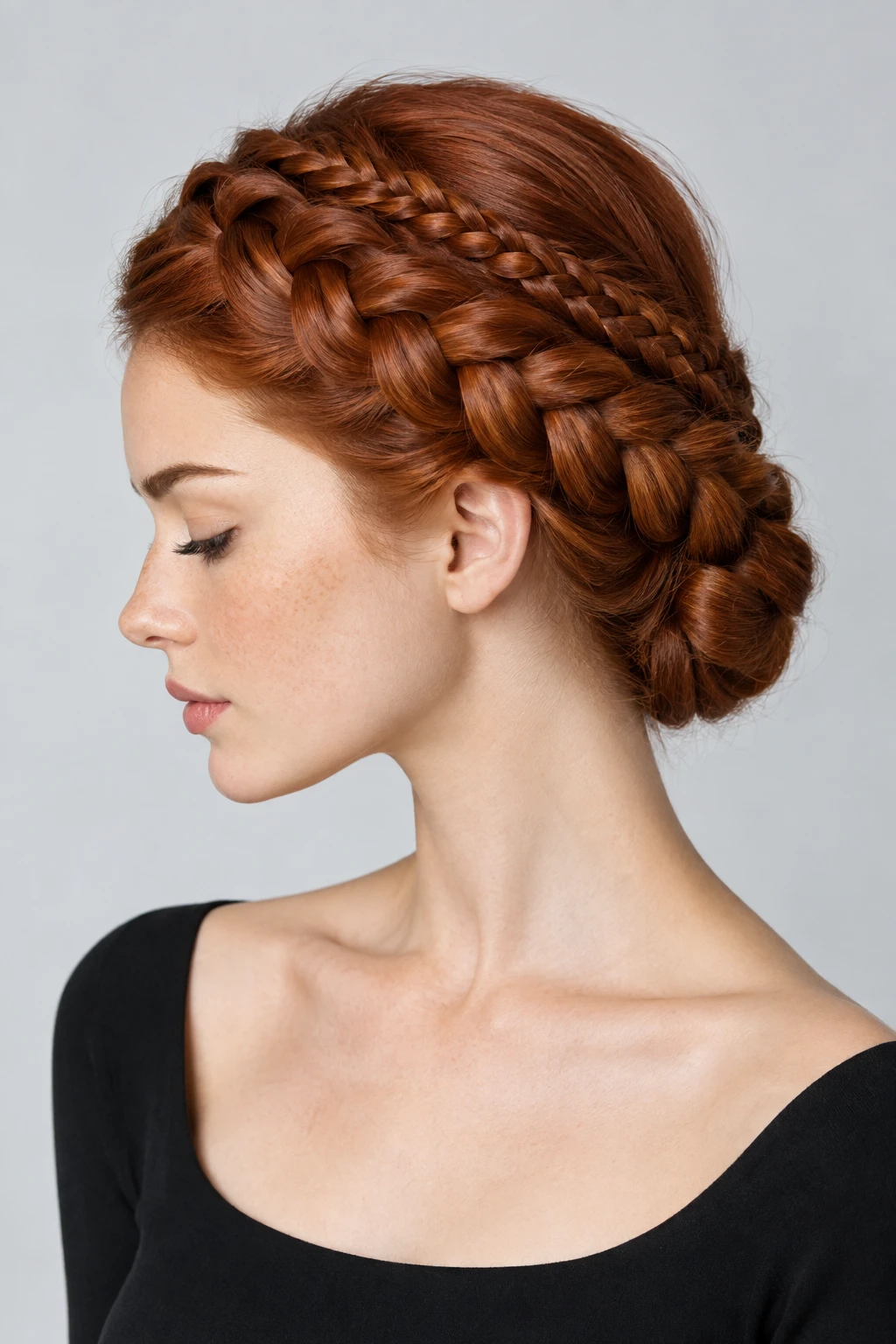 Double Braided Crown Updo
