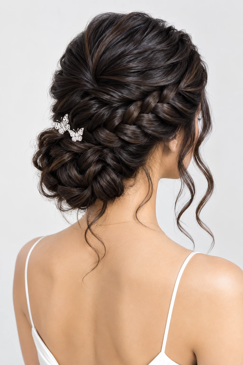 Braided Updo with Butterfly Clips