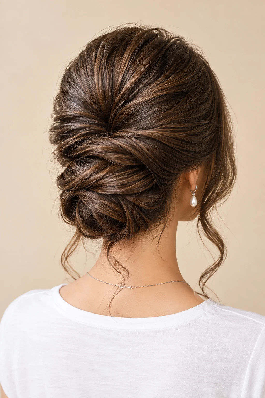 Simple Twisted Low Bun