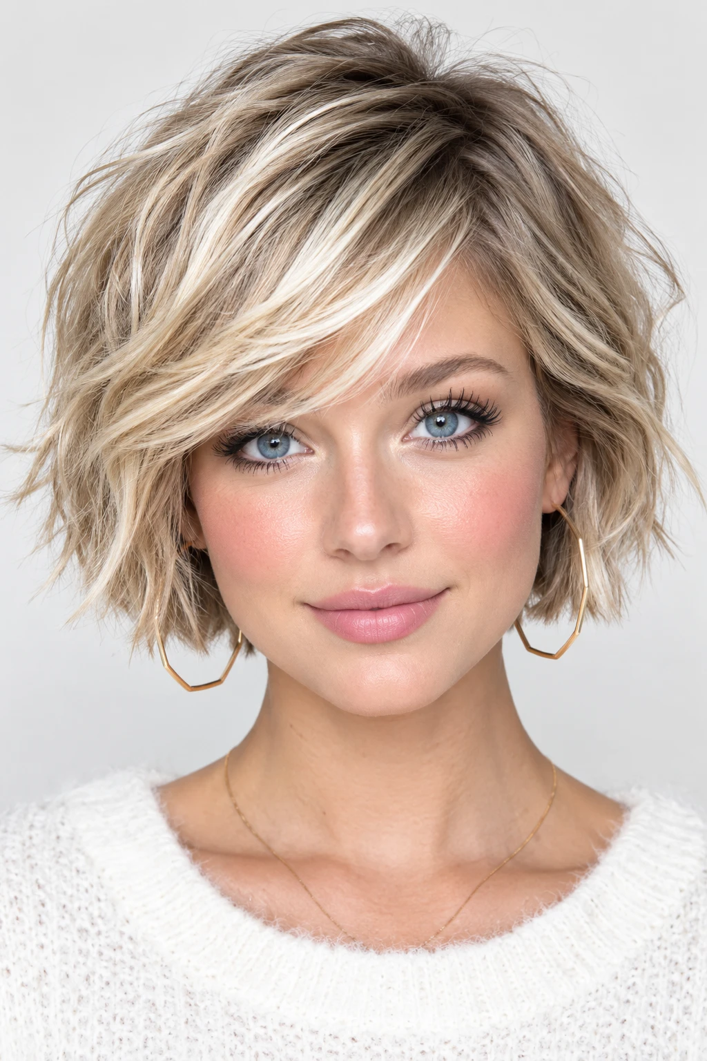 Textured Choppy Bob with Piecey Bangs