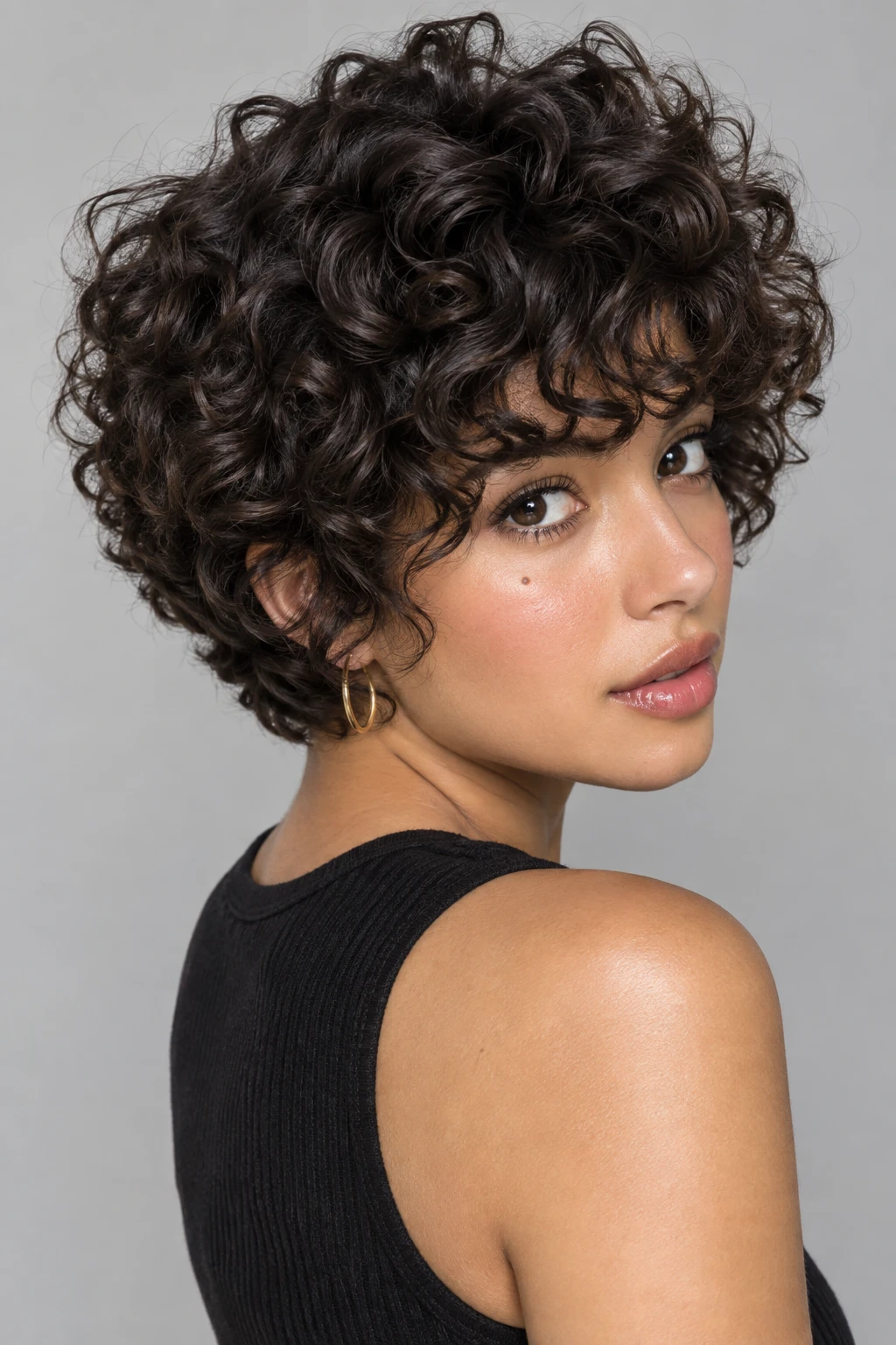 Voluminous Curly Bixie with Bouncy Ringlets