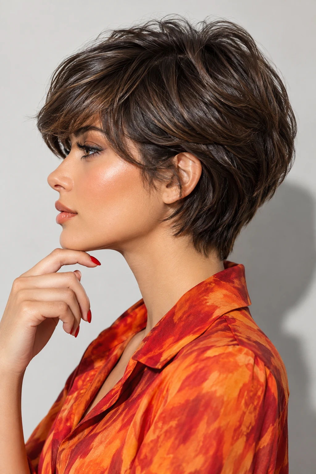 Sunset Toned Bixie with Elegant Movement