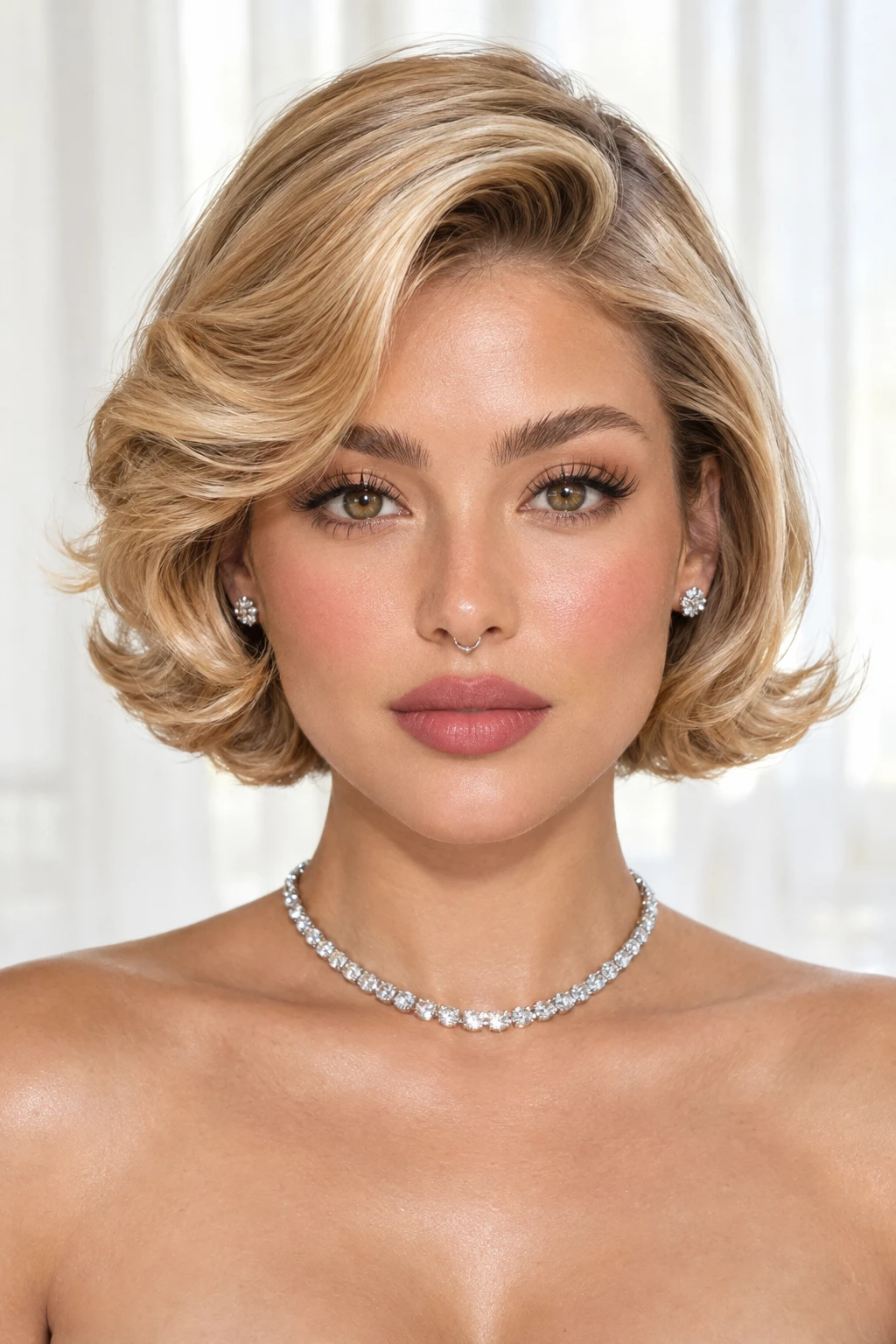 Vintage Glam Bob with Sculpted Side Waves