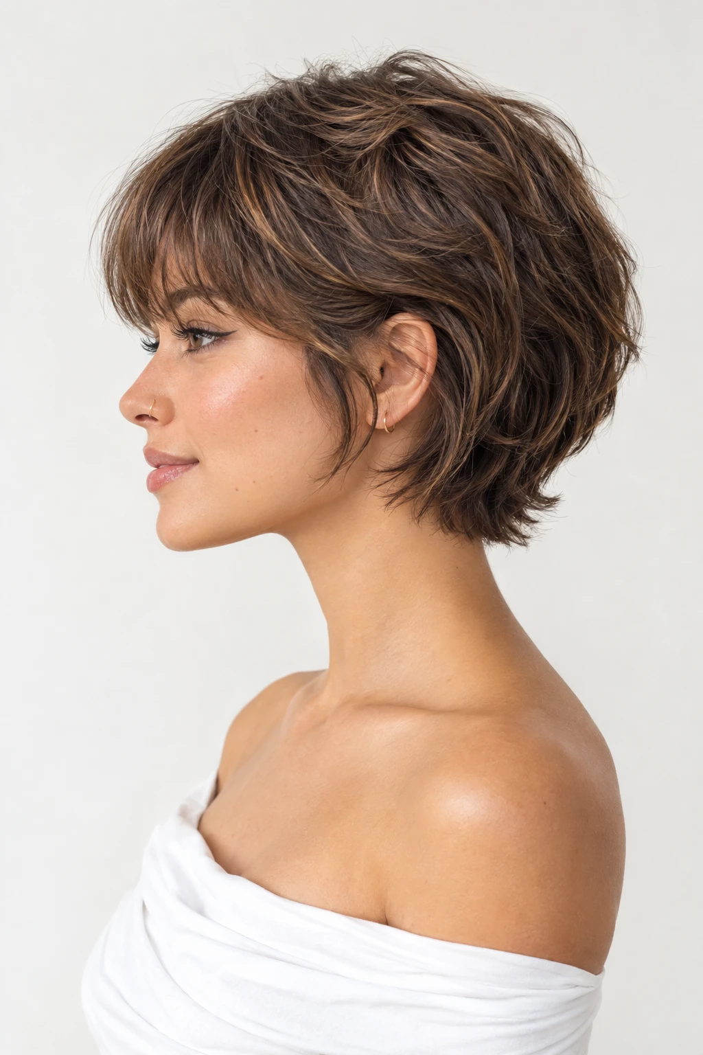 Soft Chestnut Bixie with Gentle Waves