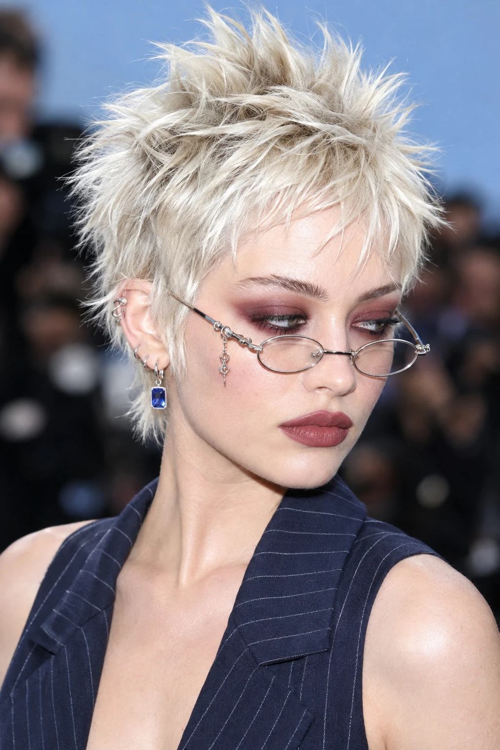 Platinum Messy Pixie with Avant Garde Styling