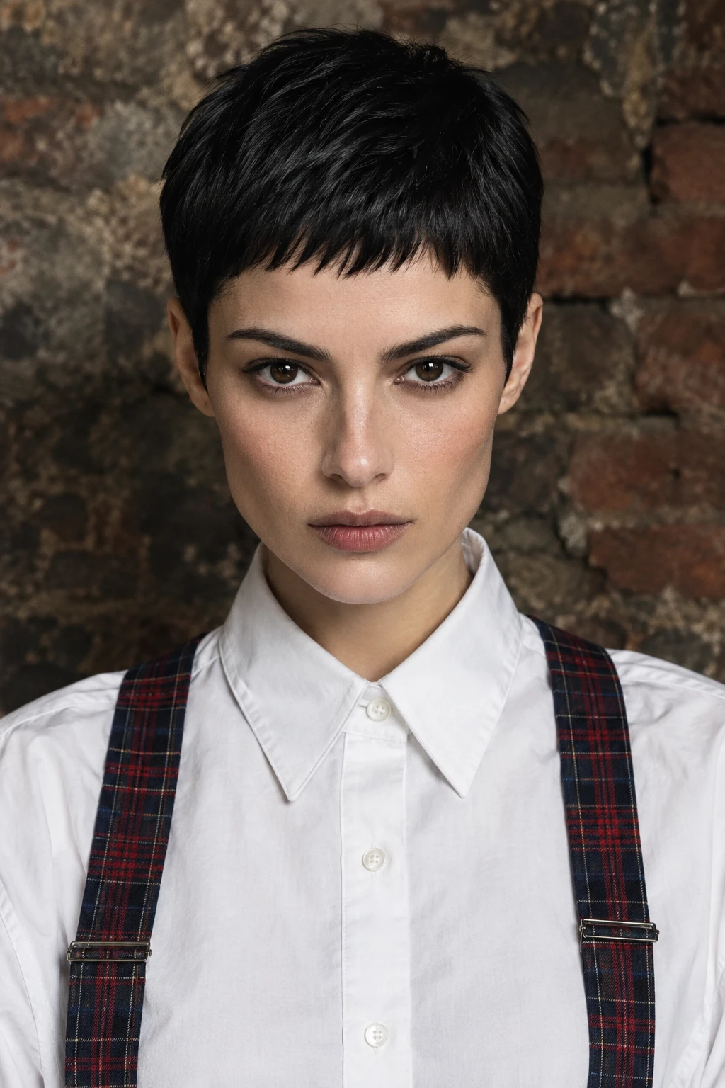 Blunt Cropped Pixie with Structured Bangs